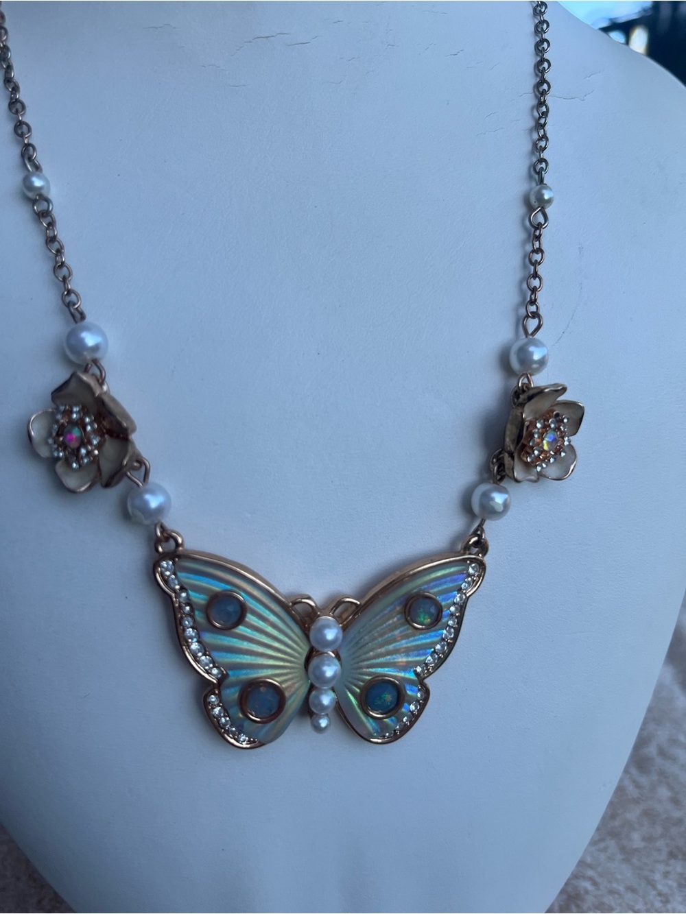 Iridescent Butterfly Pearl Necklace - Women Jewelry Betsey Johnson